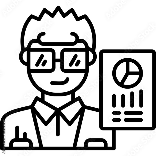 Annual Report Icon Vector Element
