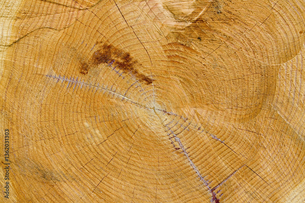 Naklejka premium Holz Stamm Schnittfläche 2