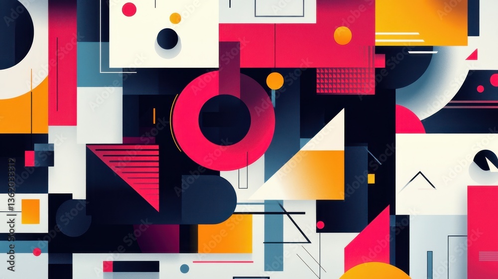 Obraz premium An abstract flat vector design featuring an array of geometric shapes