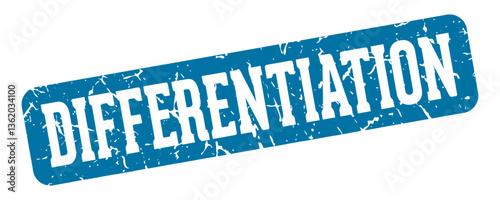 differentiation rectangular sign. differentiation stamp