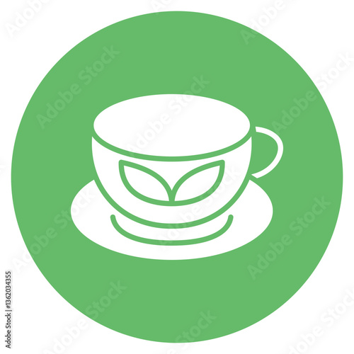 Green Tea Latte Vector Icon