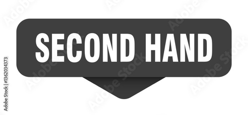 second hand sticker. second hand sign on transparent background