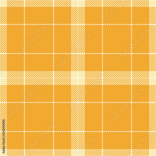 Neon White Seamless Tartan with Light Butterscotch accents Textile Design