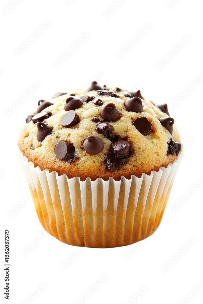 Isolated Chocolate Chip Muffin Isolated Chocolate Chip Muffin