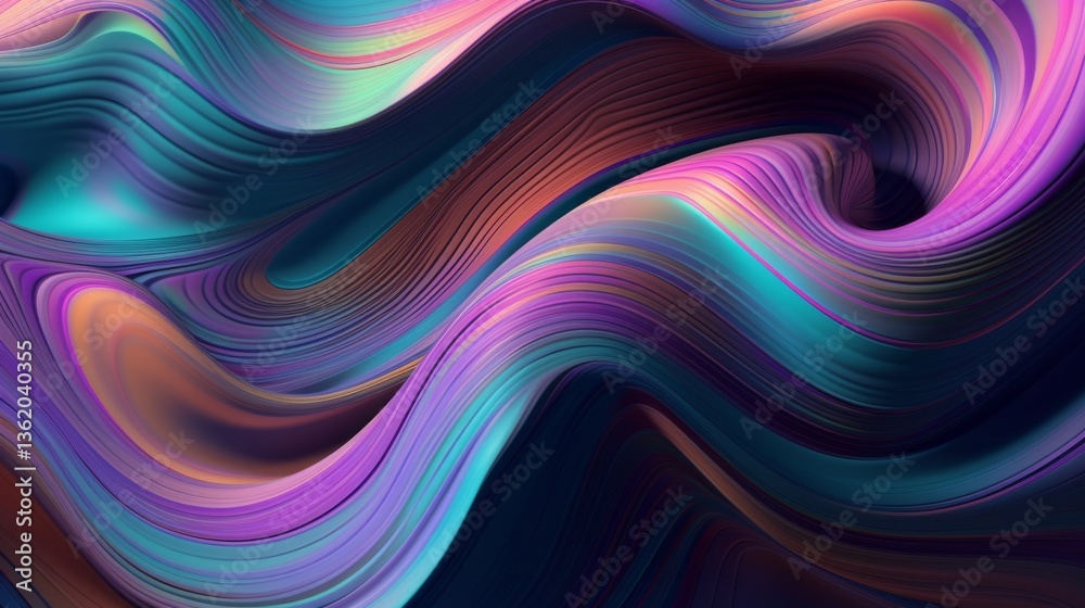 Obraz premium Vibrant abstract waves of color in motion.