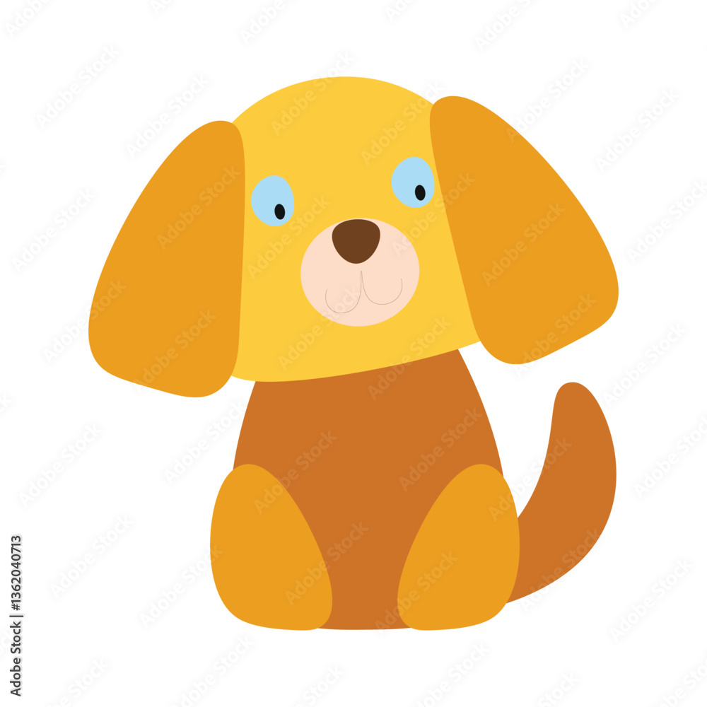 Fototapeta premium Cute Cartoon Dog Illustration