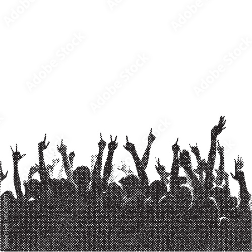 audience halftone grunge vector design element