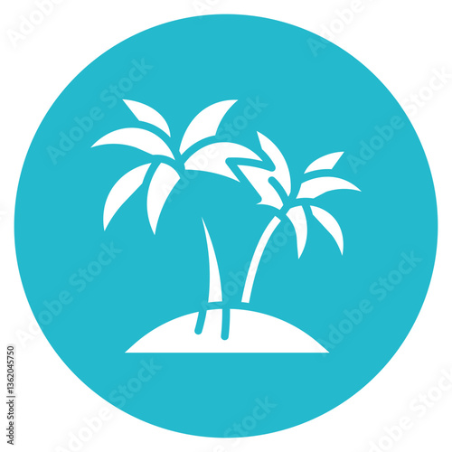 Palm Island Vector Icon