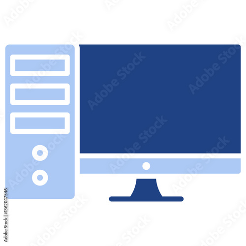 Computer  Flat Blue Icon