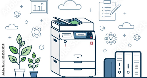 Copier icon design, Set of Copier Illustration vector design, Copier Illustration vector design