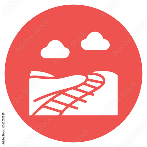 Trackside View Vector Icon