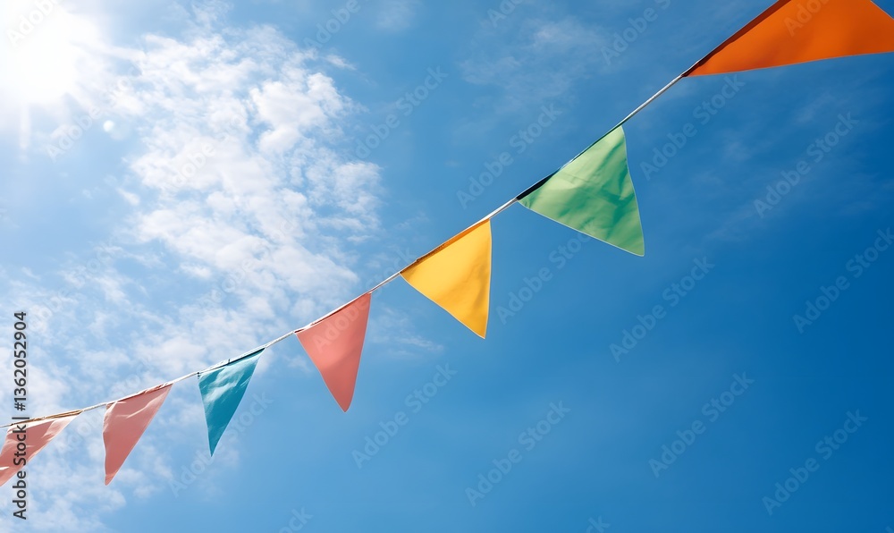Spring Charity Bazaar Flag Decorations, Generative AI Spring Charity Bazaar Flag Decorations, Generative AI