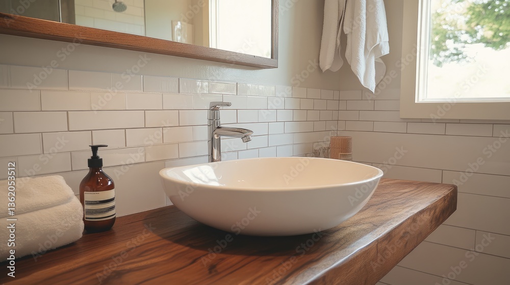 Modern Minimalist Bathroom Sink with Wooden Vanity Modern Minimalist Bathroom Sink with Wooden Vanity