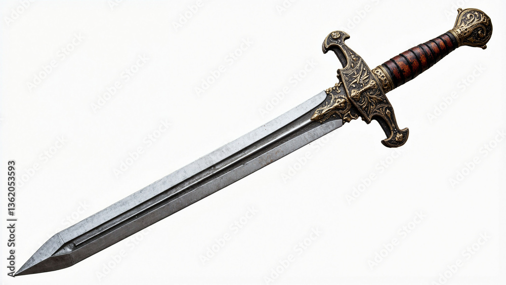 Meticulously Detailed Medieval Sword Isolated on Transparent Background for Historical and Fantasy Use Meticulously Detailed Medieval Sword Isolated on Transparent Background for Historical and Fantasy Use