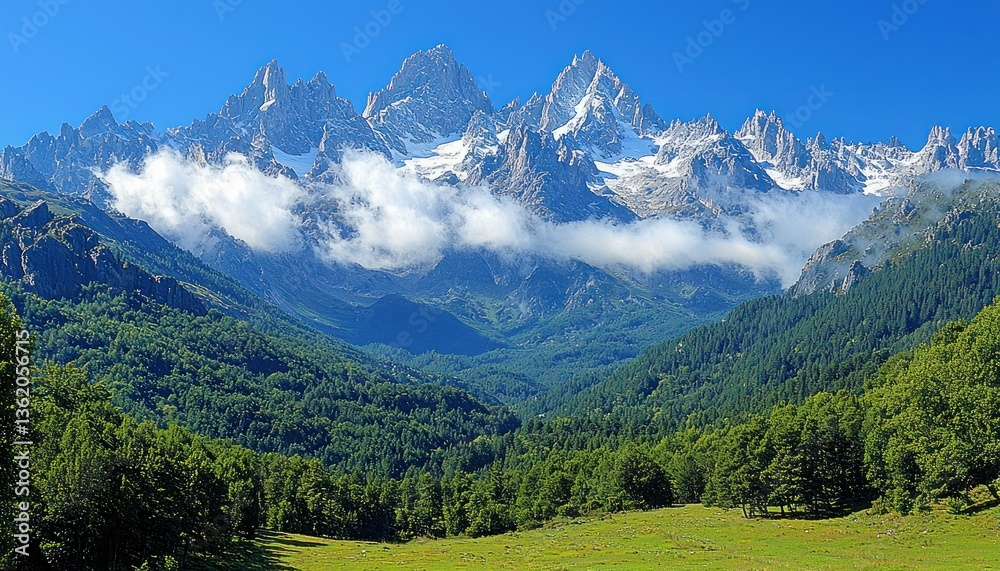Majestic Mountain Range: A Breathtaking Panorama Majestic Mountain Range: A Breathtaking Panorama