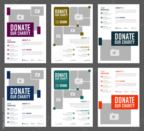 Donation Drive Charity Flyer for Nonprofit Awareness Events Fundraising Campaigns and Volunteer Programs Featuring a Clean and Professional Design Editable EPS Format for Easy Customization.