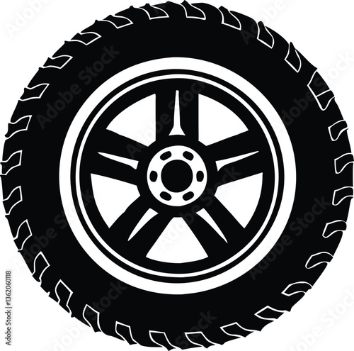 car wheel icon over white background. vehicle service concept. vector illustration