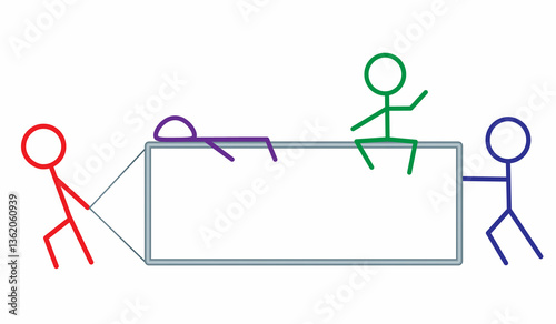 beautiful logo with colored men and a frame