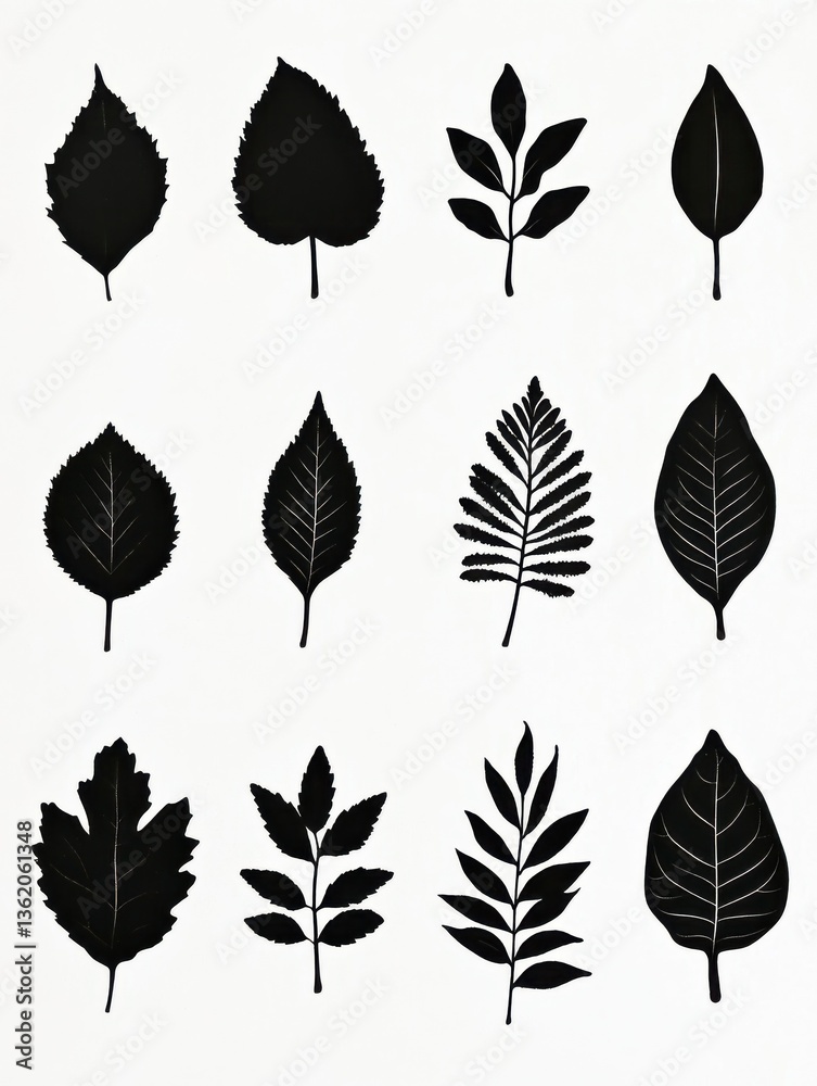 Obraz premium set of leaves silhouettes