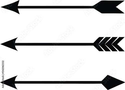 Arrow for bow set. Vector illustration