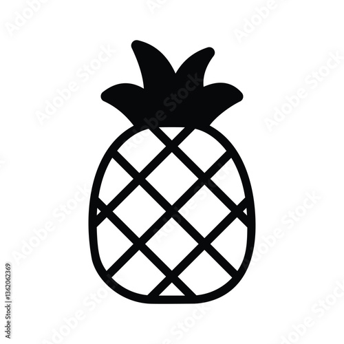 A pineapple symbolizing tropical destinations, travel, and exotic fruits.