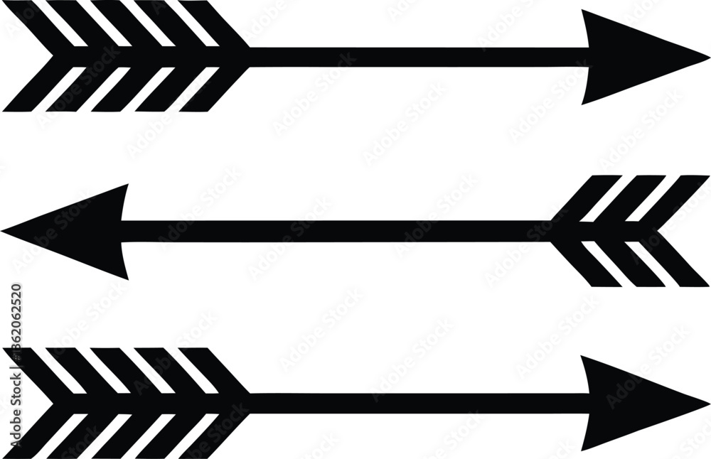 Arrow for bow set. Vector illustration