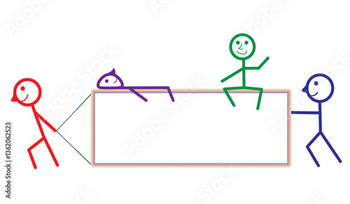 beautiful logo with colored men and a frame