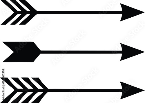 Arrow for bow set. Vector illustration