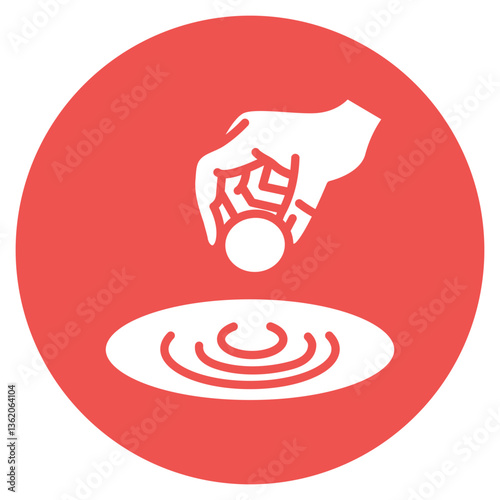 Rock Skipping Vector Icon
