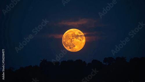 Supermoon on Isolated Transparent Background: Captivating Image for Astronomy Publications and Social Media Campaigns