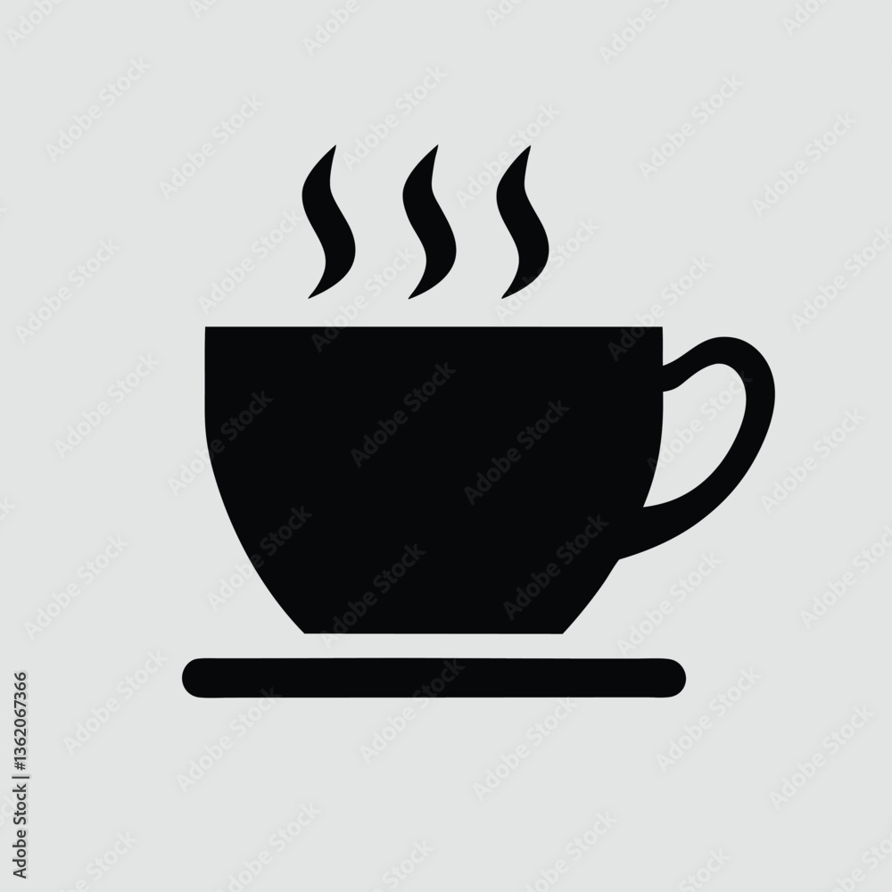 Coffee cup icon. Hot drink sign. Vector