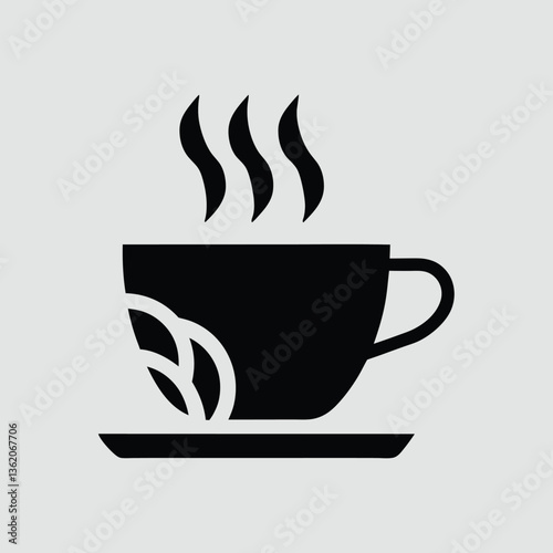 Coffee cup icon. Hot drink sign. Vector