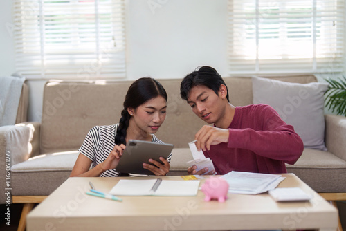 Collaborative Financial Planning. A couple focused on setting financial goals and budgeting effectively.