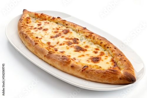 Delicious Turkish Pide Boat Baked with Melted Cheese