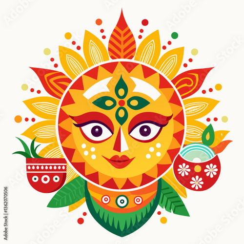 Bangali new year vector Silhouette  on white background