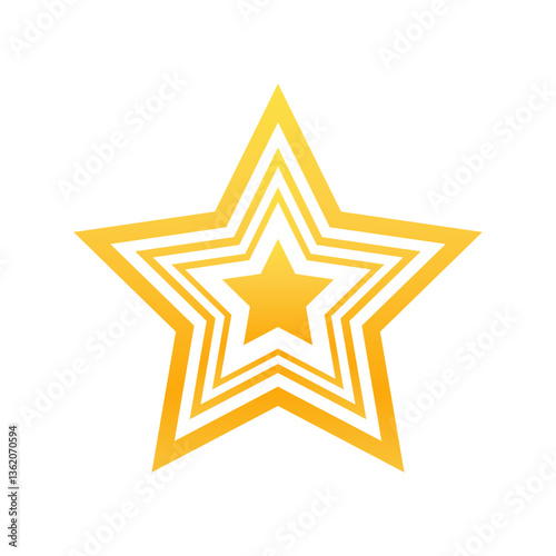 Gold star, isolated on a transparent background. Decorative element. Vector illustration.