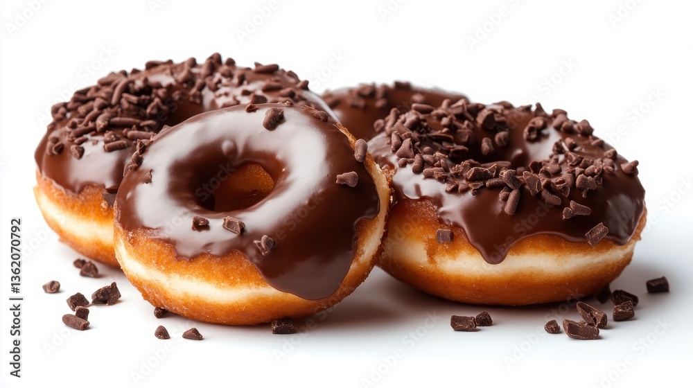 A delightful trio of chocolate donuts, drizzled with rich frosting and topped with chocolate sprinkles, evokes a sense of joy and indulgence in every sweet bite, perfect for sharing. A delightful trio of chocolate donuts, drizzled with rich frosting and topped with chocolate sprinkles, evokes a sense of joy and indulgence in every sweet bite, perfect for sharing.