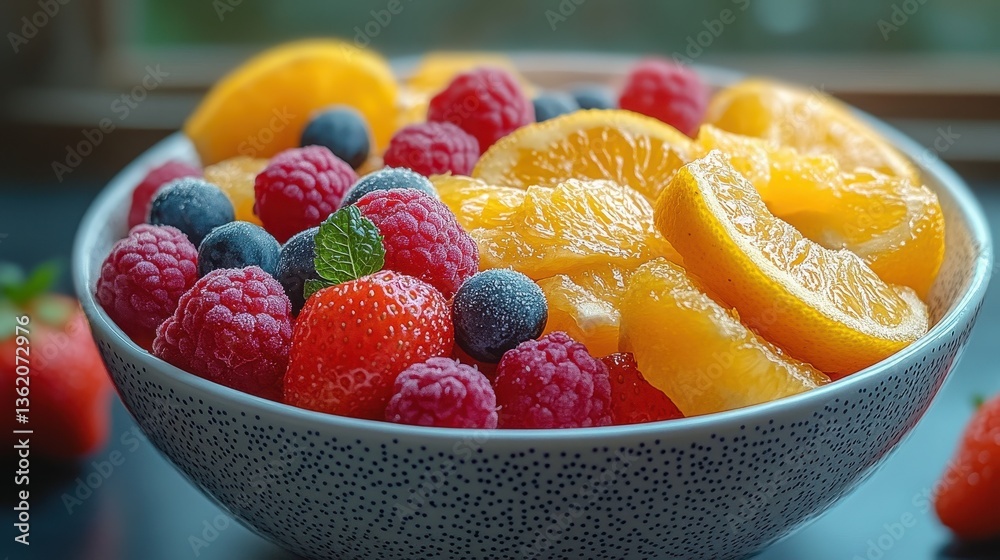A colorful bowl filled with fresh fruits and vibrant colors A colorful bowl filled with fresh fruits and vibrant colors