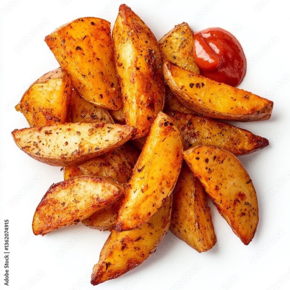 Collection of delicious potato wedges, isolated on white Collection of delicious potato wedges, isolated on white