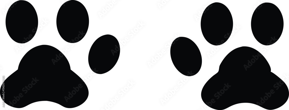 Fototapeta premium Paw print. Paw icon. Dog paw. Vector illustration.