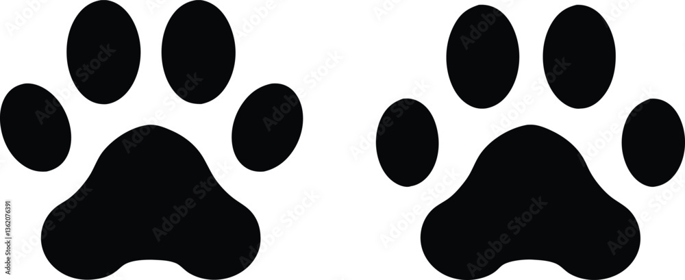Fototapeta premium Paw print. Paw icon. Dog paw. Vector illustration.