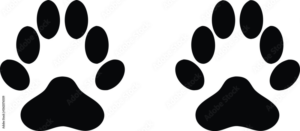 Fototapeta premium Paw print. Paw icon. Dog paw. Vector illustration.