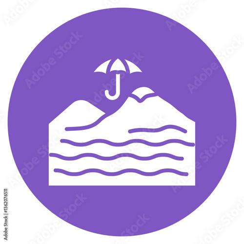 Monsoon Hills Vector Icon
