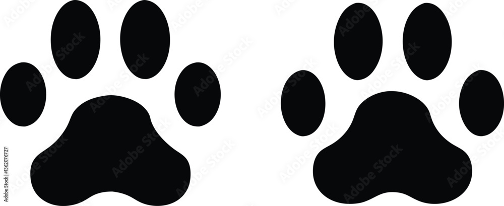 Fototapeta premium Paw print. Paw icon. Dog paw. Vector illustration.
