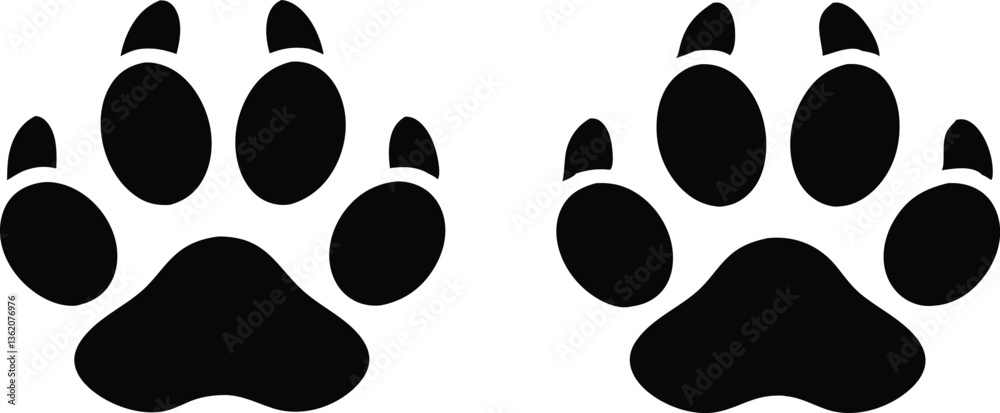 Fototapeta premium Paw print. Paw icon. Dog paw. Vector illustration.