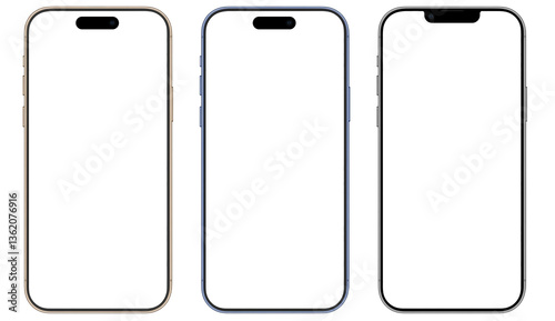 Mockup of modern smartphone with transparent screen and background 