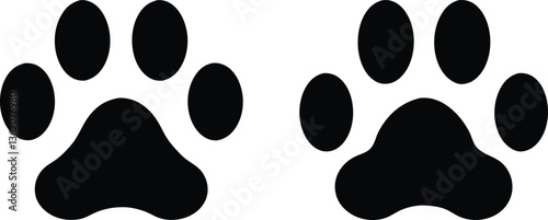 Paw print. Paw icon. Dog paw. Vector illustration.
