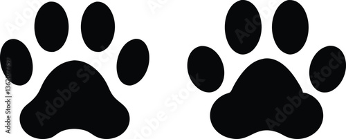 Paw print. Paw icon. Dog paw. Vector illustration.