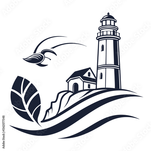 lighthouse silhouette vector