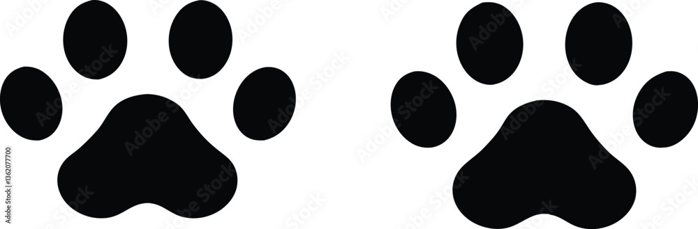 Paw print. Paw icon. Dog paw. Vector illustration. Paw print. Paw icon. Dog paw. Vector illustration.